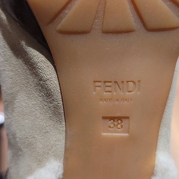 FENDI - BOOTS, size 38, Tan Suede - Picture 4 of 8